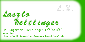 laszlo weltlinger business card